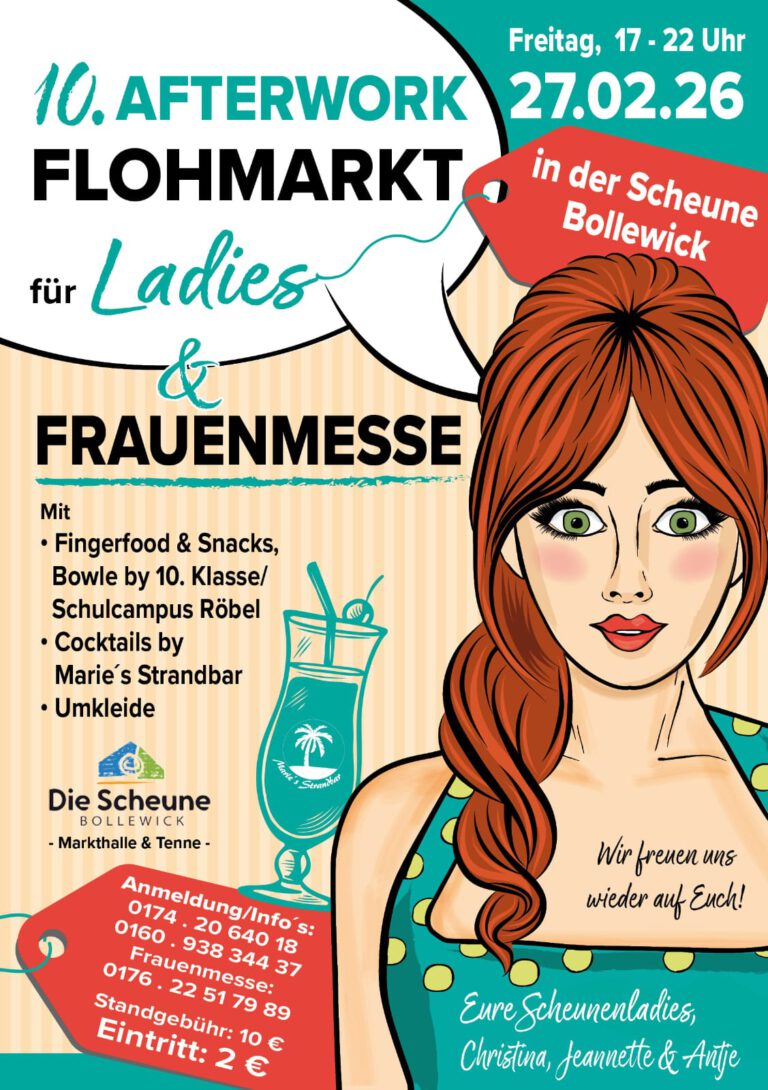Frauenmesse Bollewick Februar 2026 mit Flohmarkt